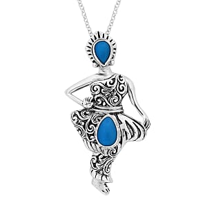 Bali Legacy Sleeping Beauty Turquoise 1.80 ctw Ballerina Pendant without Chain in Sterling Silver