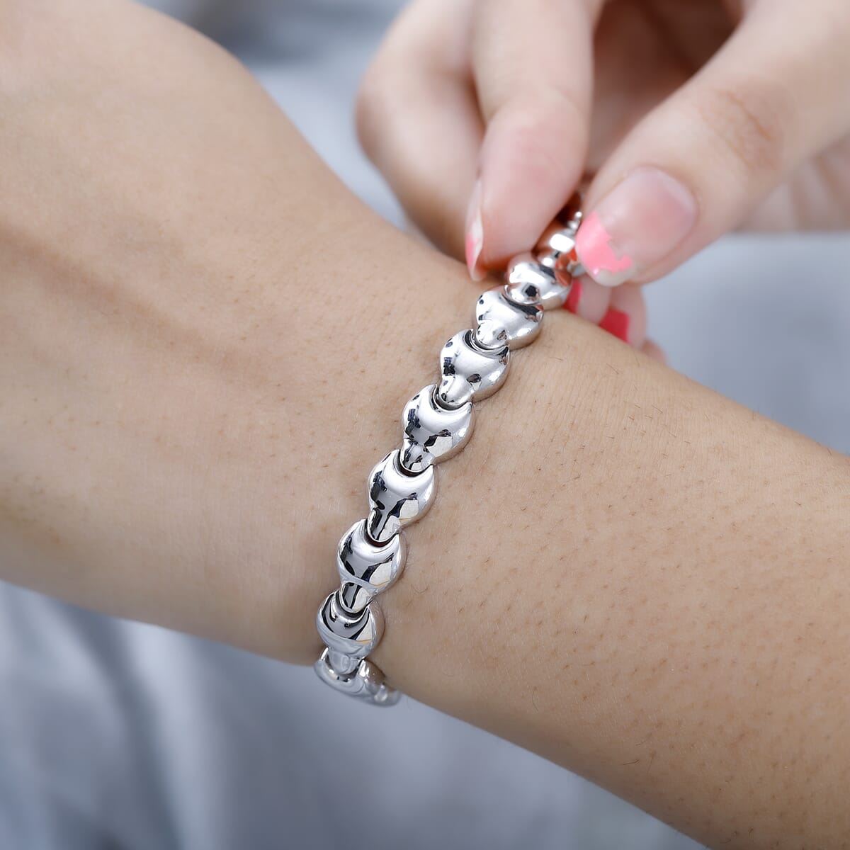 Karis Link Bracelet in Platinum Bond (6.50 In) image number 2