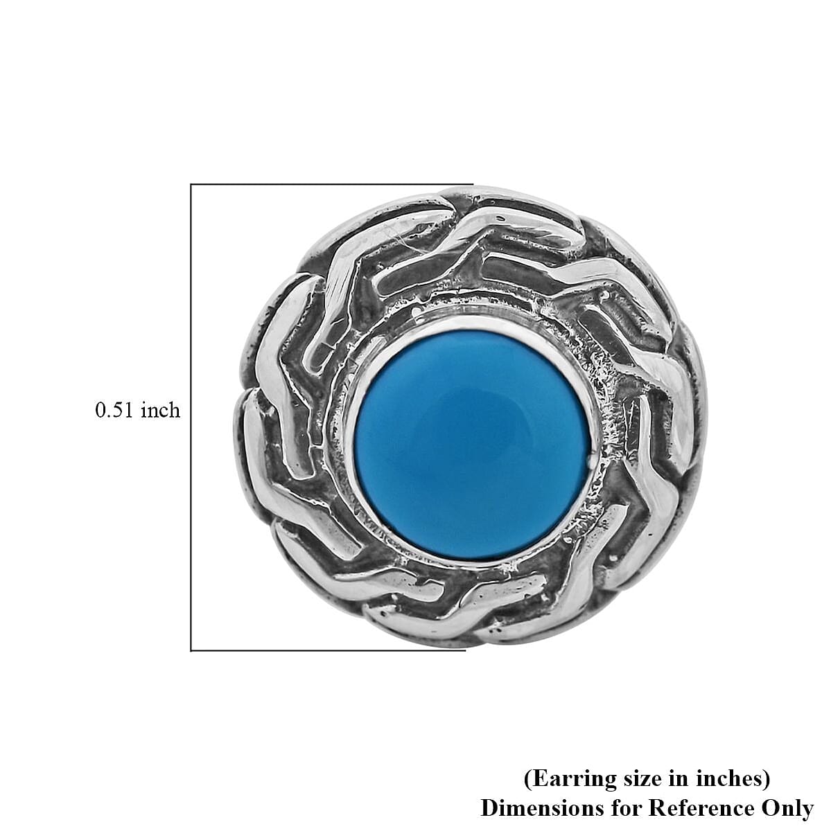 Bali Legacy Sleeping Beauty Turquoise Stud Earrings in Sterling Silver 1.50 ctw image number 4