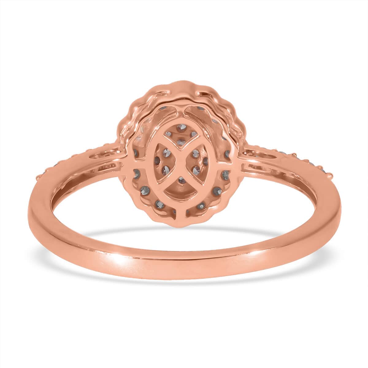 Luxoro 10K Rose Gold I3 Natural Pink and White Diamond Floral Ring 0.50 ctw image number 4