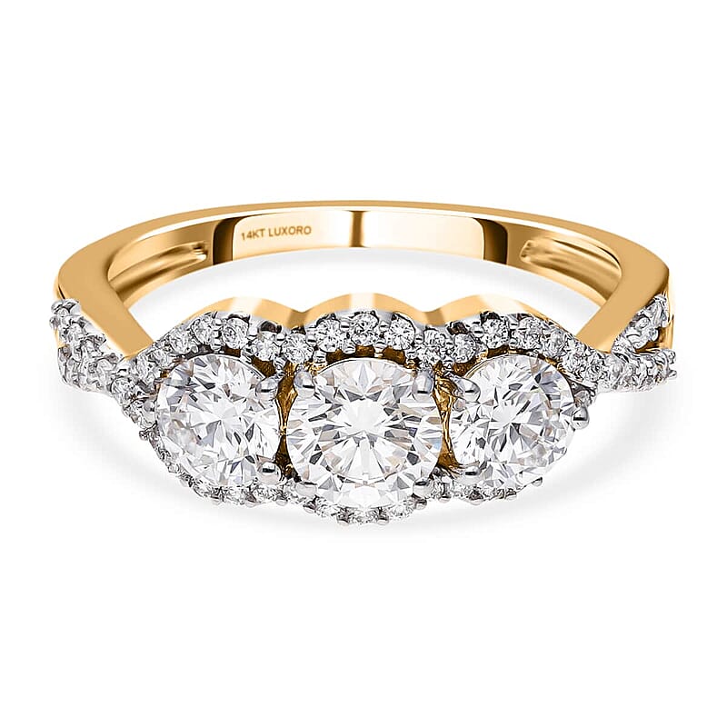 14K Yellow Gold Luxuriant Lab Grown Diamond E-F VS Ring (Size 10.0) 1.60 ctw