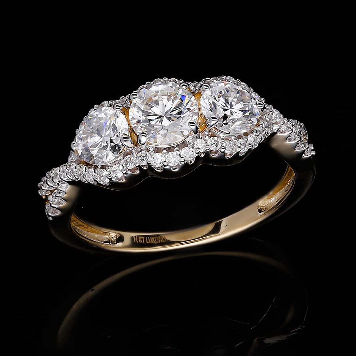 Luxoro 14K Yellow Gold Luxuriant Lab Grown Diamond E-F VS Ring 1.60 ctw (Del. in 7-10 Days) image number 1