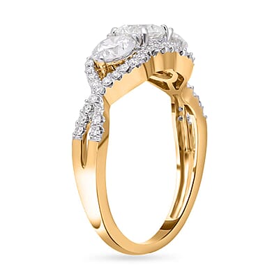 14K Yellow Gold Luxuriant Lab Grown Diamond E-F VS Ring (Size 10.0) 1.60 ctw