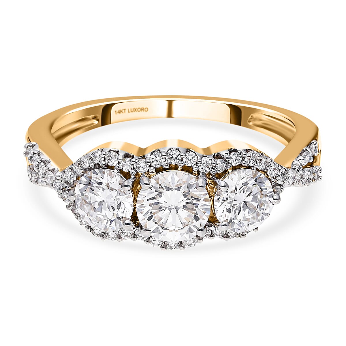 Luxoro 14K Yellow Gold Lab Grown Diamond E-F VS Ring (Size 6.0) 1.60 ctw
