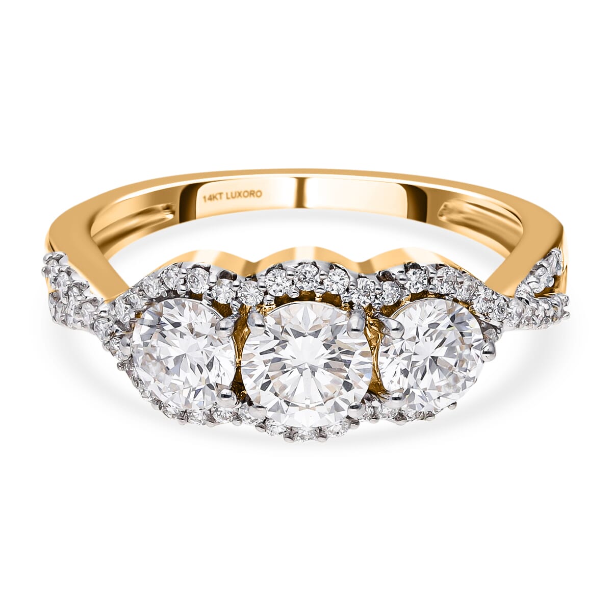 14K Yellow Gold Luxuriant Lab Grown Diamond E-F VS Ring (Size 9.0) 1.60 ctw image number 0