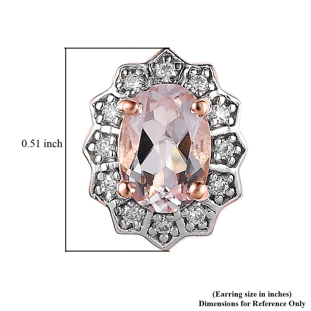 Pink Morganite and Moissanite Floral Earrings in Vermeil Rose Gold Over Sterling Silver 1.70 ctw