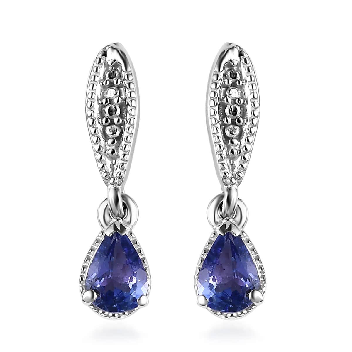 Tanzanite Dangle Earrings in Platinum Over Sterling Silver 0.75 ctw image number 0