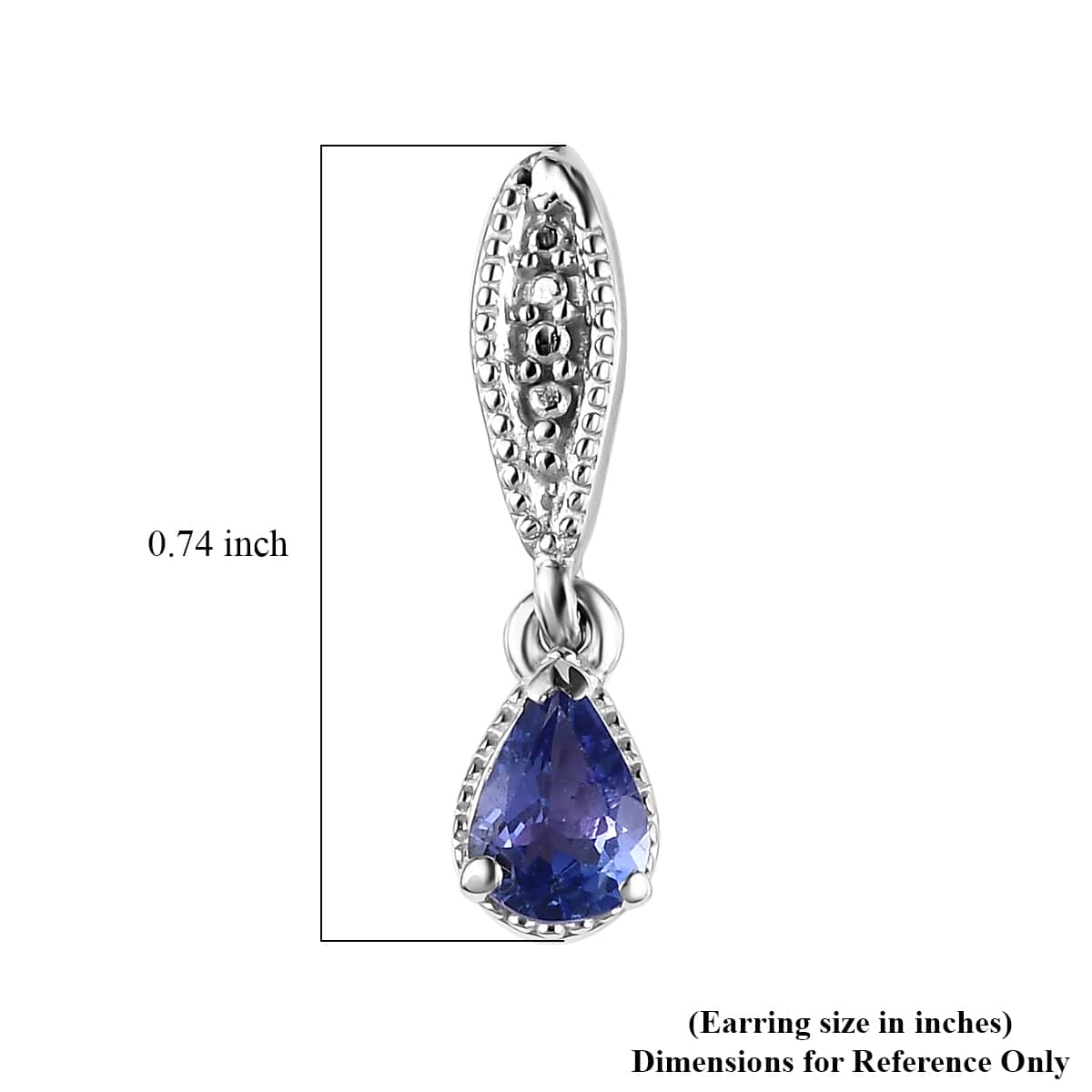 Tanzanite Dangle Earrings in Platinum Over Sterling Silver 0.75 ctw image number 4