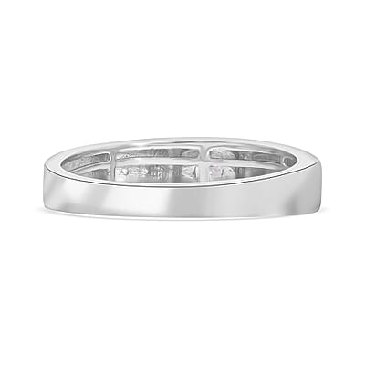 Luxuriant Lab Grown Diamond E-F SI Men's Ring in Platinum Over Sterling Silver, Promise Rings (Size 10.0) 0.60 ctw