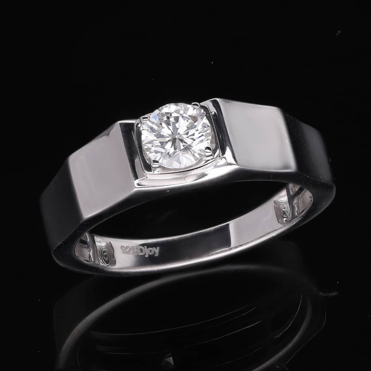 Luxuriant Lab Grown Diamond E-F SI Men's Ring in Platinum Over Sterling Silver, Promise Rings (Size 11.0) 0.60 ctw image number 1
