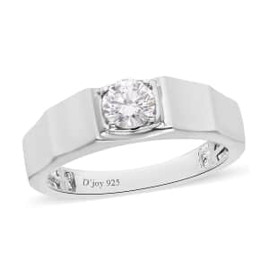 Luxuriant Lab Grown Diamond E-F SI Men's Ring in Platinum Over Sterling Silver, Promise Rings (Size 12.0) 0.60 ctw