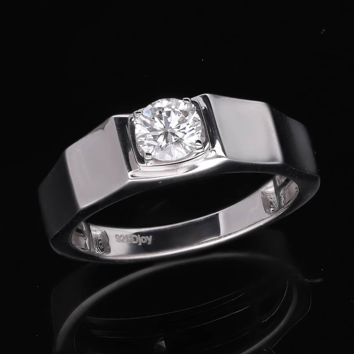 Luxuriant Lab Grown Diamond E-F SI Men's Ring in Platinum Over Sterling Silver, Promise Rings (Size 12.0) 0.60 ctw image number 1