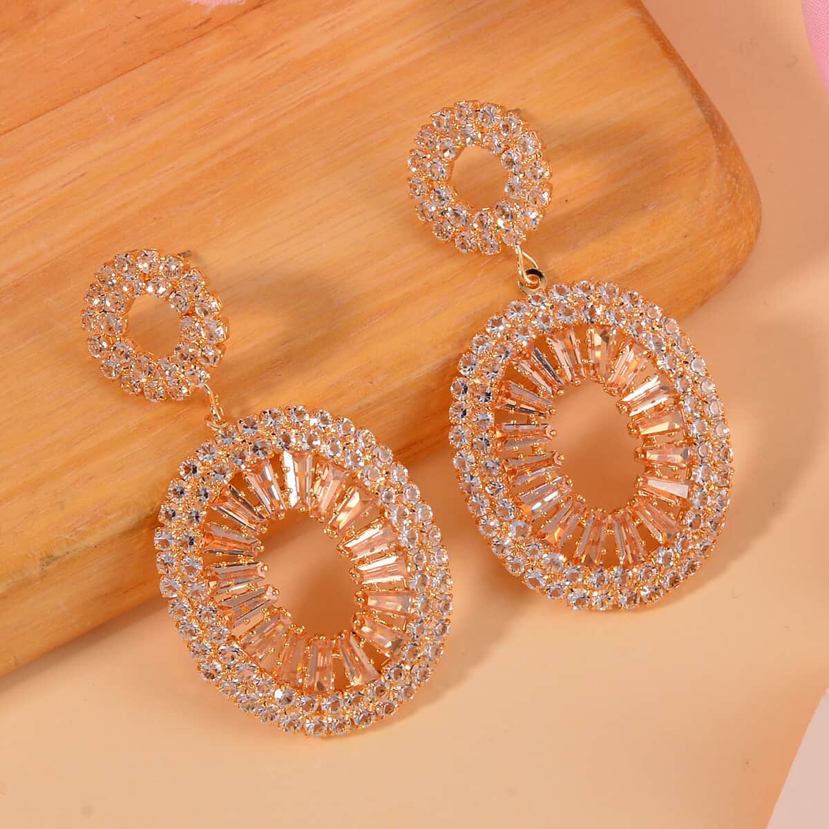 Austrian Crystal Open Circle Earrings in Silvertone image number 1