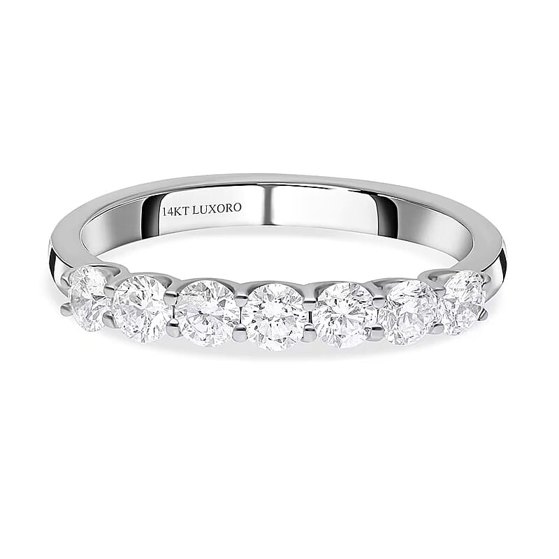 Luxoro 10K White Gold Luxuriant Lab Grown Diamond G-H SI Ring (Size 7.0) 1.00 ctw