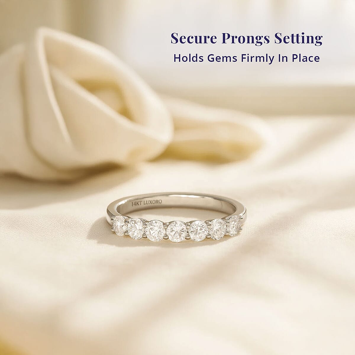 Luxoro 10K White Gold Luxuriant Lab Grown Diamond G-H SI Ring (Size 7.0) 1.00 ctw image number 4