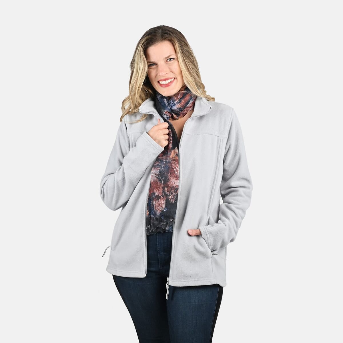 Victory Sportswear Gray Fleece Full Zip Jacket - 1X image number 3