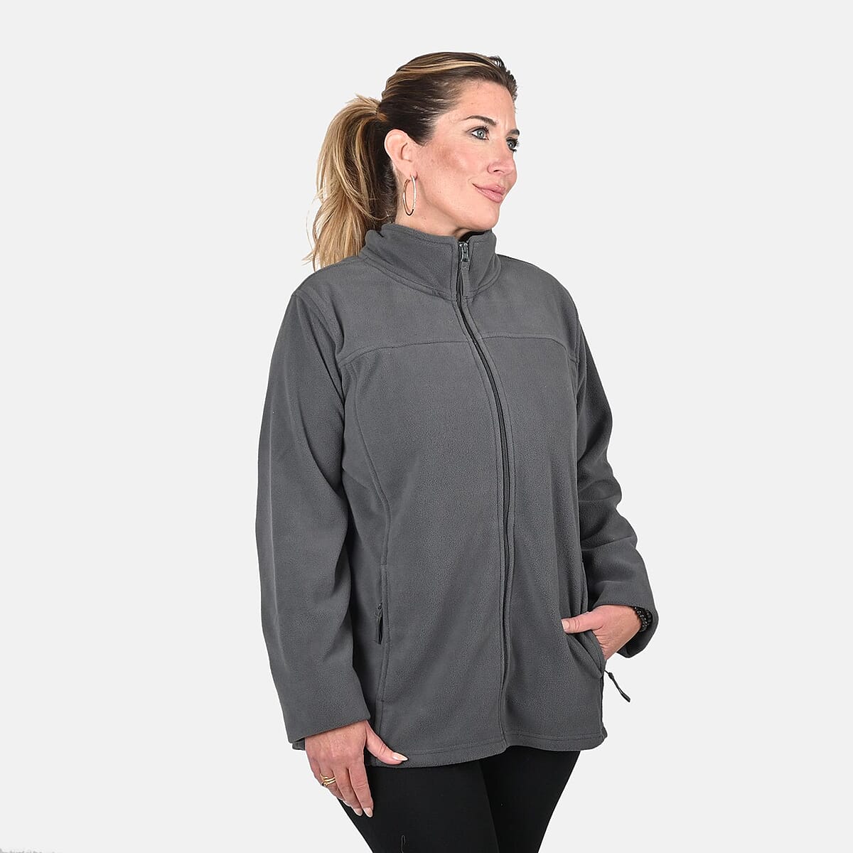 Victory Sportswear Charcoal Fleece Full Zip Jacket - 2X image number 2