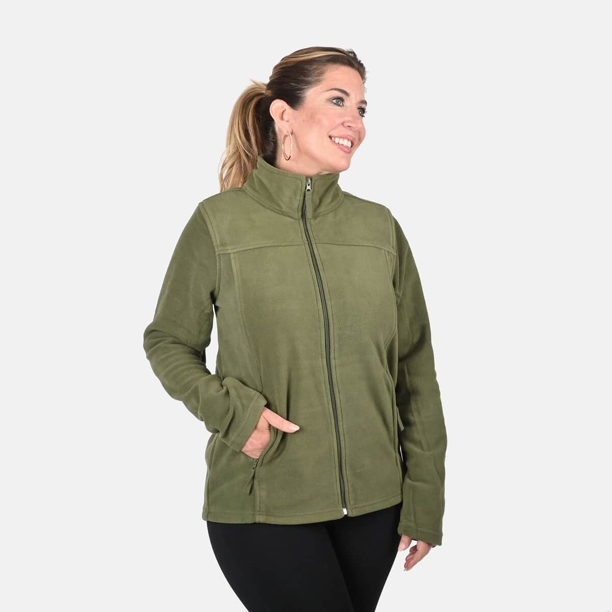 Victory Sportswear Olive Fleece Full Zip Jacket - L image number 3