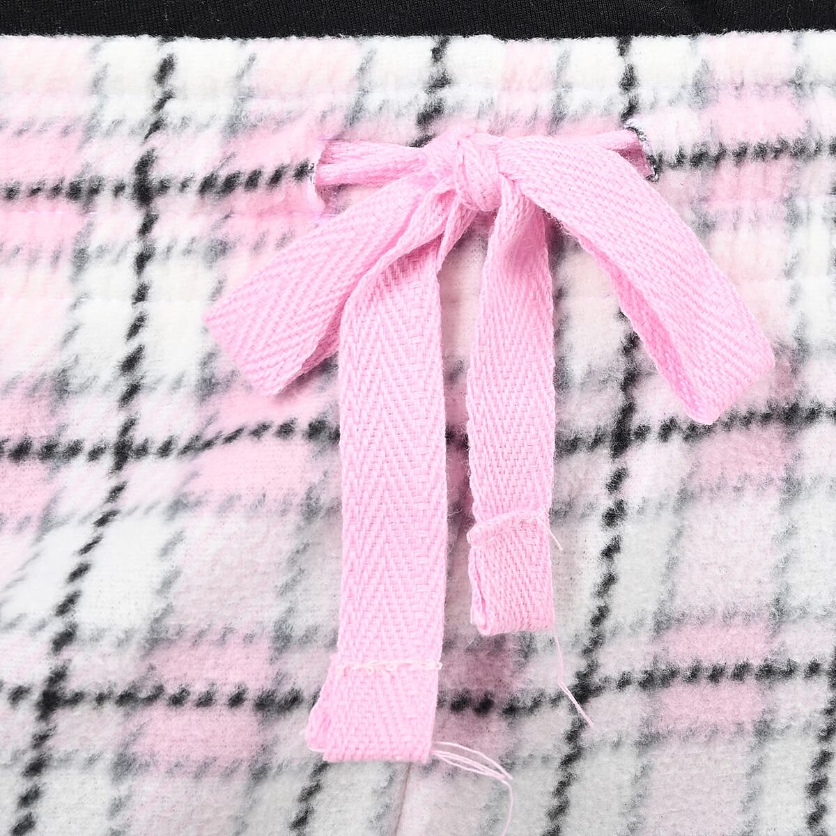 Victory Sportswear Pink and White Plaid Pattern Microfleece Lounge Pants - L image number 5
