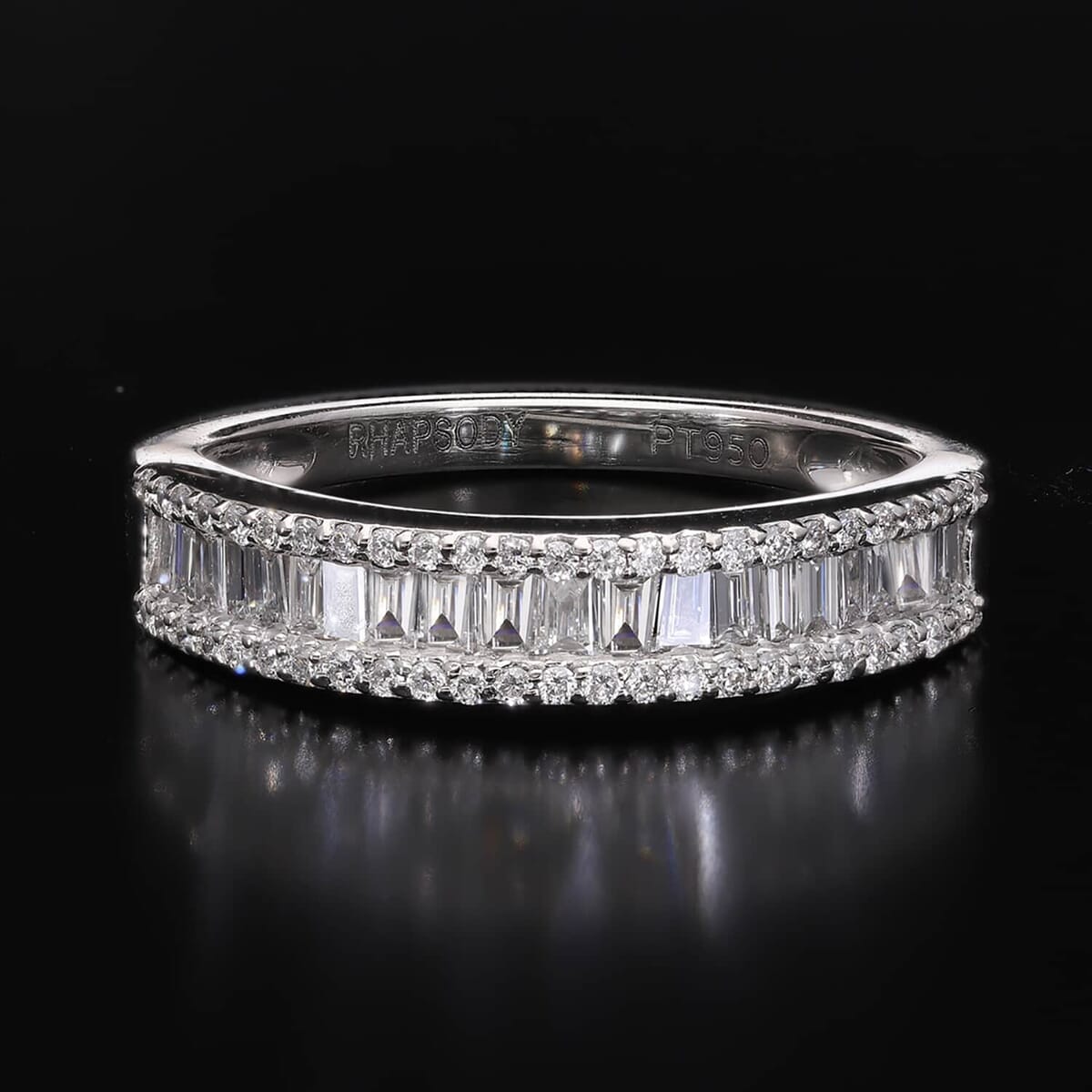 Rhapsody IGI Certified E-F VS Diamond Band 0.50 ctw Ring in 950 Platinum, Diamond Ring, Wedding Band, Gifts For Her (Size 11.00) image number 1