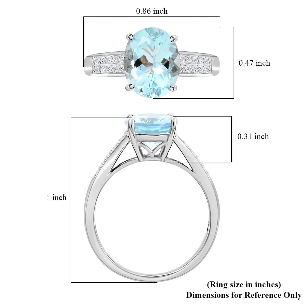 Certified & Appraised Luxoro 10K White Gold AAA Santa Maria Aquamarine and G-H I1 Diamond Ring (Size 6.0) 2.50 ctw image number 5