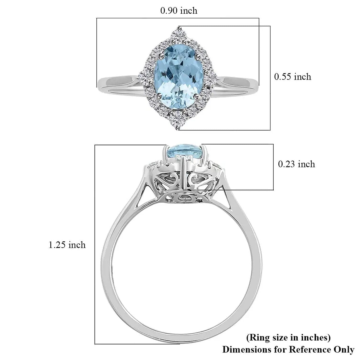 Certified & Appraised Iliana AAA Santa Maria Aquamarine and G-H SI Diamond 1.50 ctw Ring in 18K White Gold (Size 10.0)