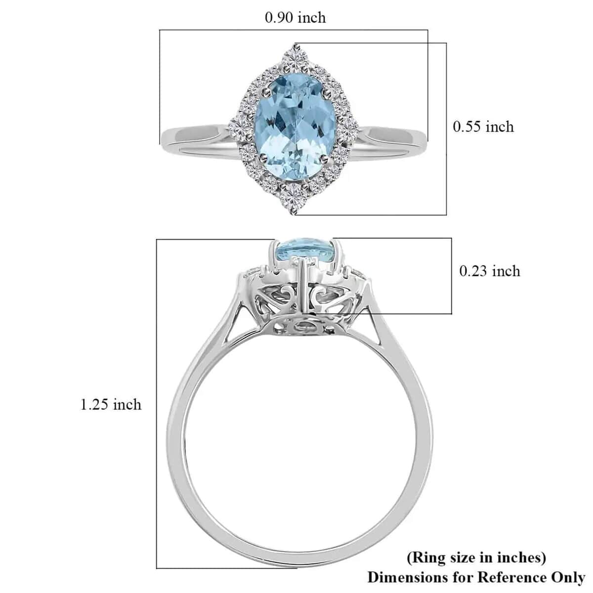 Certified & Appraised Iliana AAA Santa Maria Aquamarine and G-H SI Diamond 1.50 ctw Ring in 18K White Gold (Size 10.0) image number 5