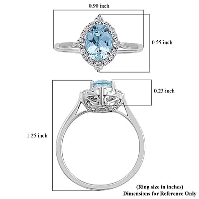 Certified & Appraised Iliana AAA Santa Maria Aquamarine and G-H SI Diamond 1.50 ctw Ring in 18K White Gold (Size 10.0)