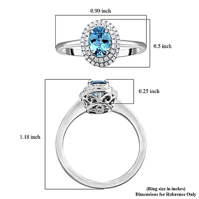 Certified & Appraised Rhapsody AAAA Santa Maria Aquamarine and E-F VS Diamond 1.00 ctw Ring in 950 Platinum (Size 10.0) 5.10 Grams