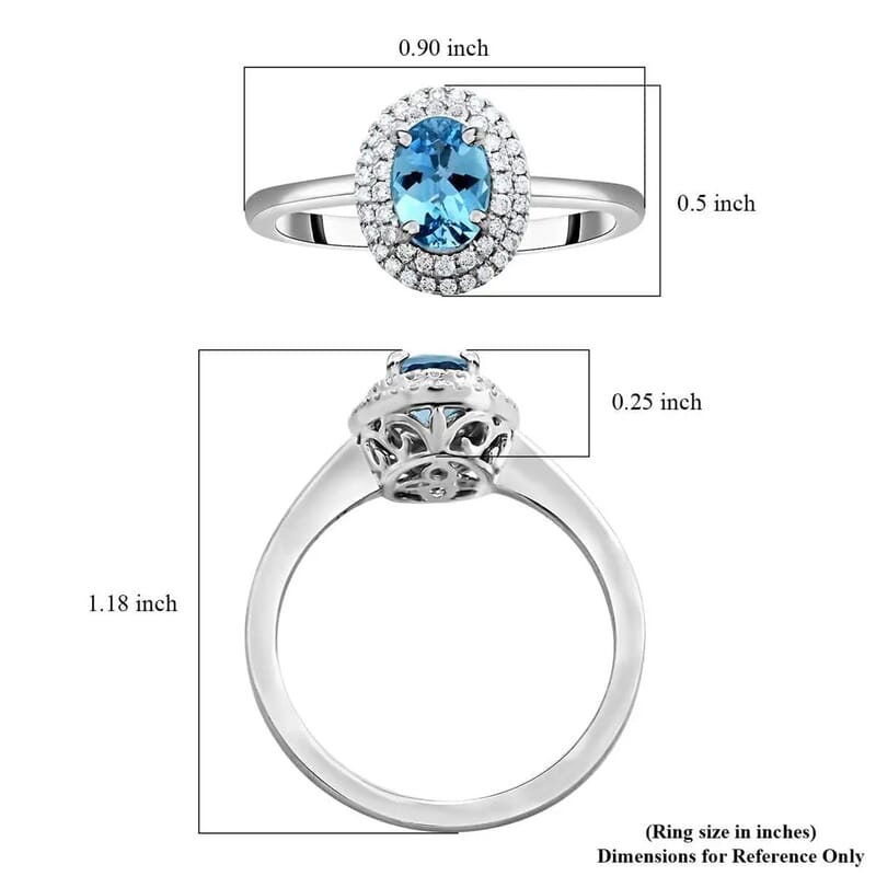 Certified & Appraised Rhapsody AAAA Santa Maria Aquamarine and E-F VS Diamond 1.00 ctw Ring in 950 Platinum (Size 10.0) 5.10 Grams