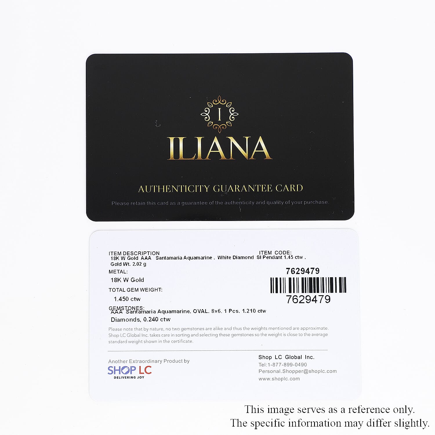 Certified & Appraised Iliana 18K White Gold AAA Santa Maria Aquamarine and G-H SI Diamond Pendant without Chain 1.45 ctw