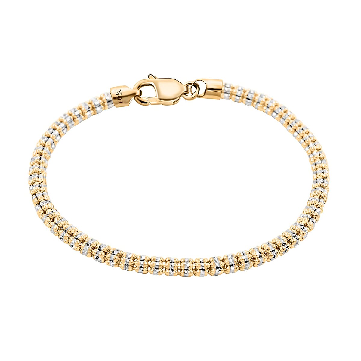 10K Yellow and White Gold 3.5mm Chain Bracelet (7.50 In) (7.30 g) image number 0