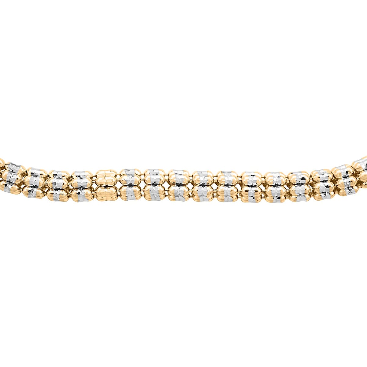 10K Yellow and White Gold 3.5mm Chain Bracelet (7.50 In) (7.30 g) image number 2