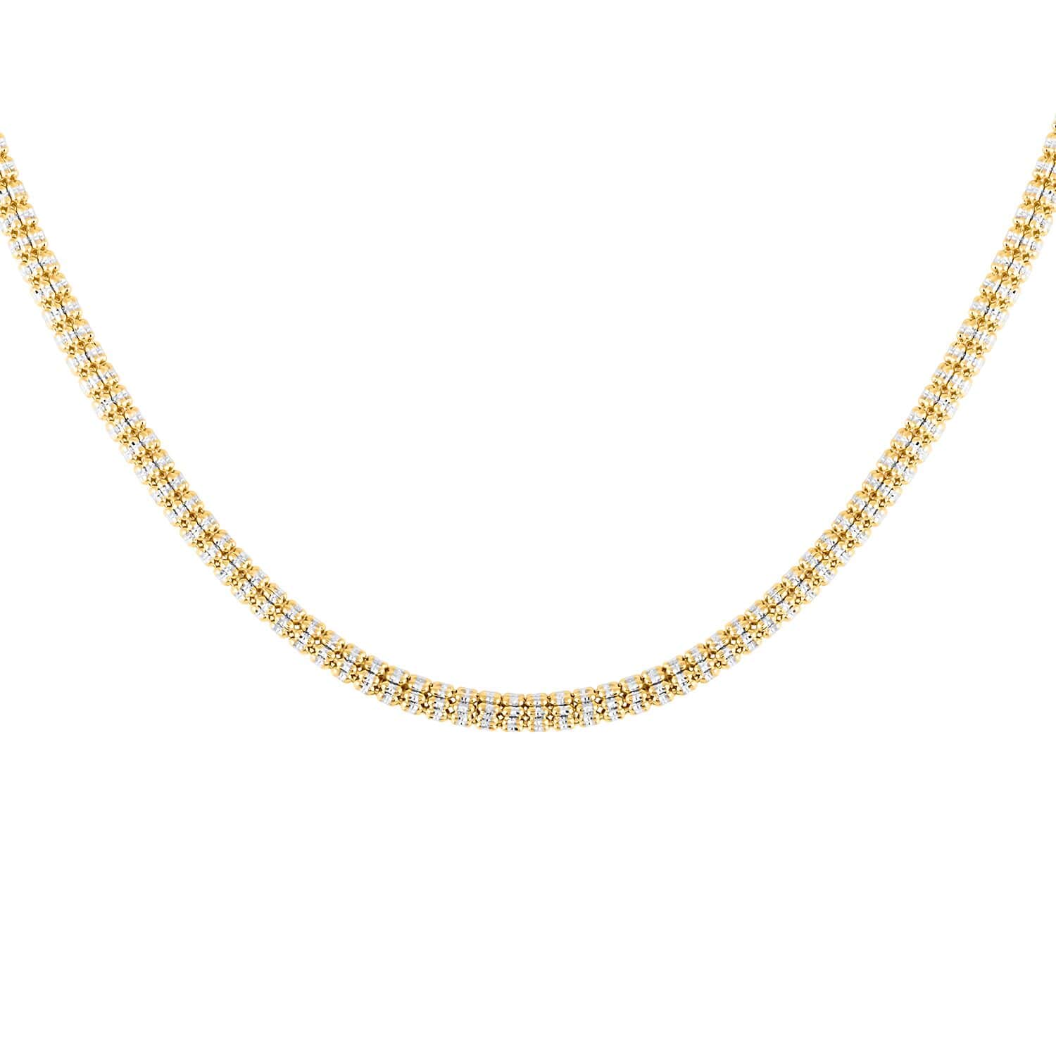 Buy 10K Yellow and White Gold 4.5mm Ice Chain Necklace 18 Inches