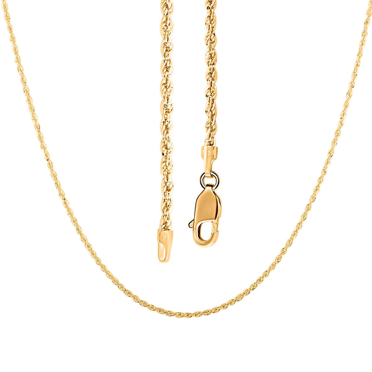 14K Yellow Gold 1.5mm Rope Chain Necklace 22 Inches 1.60 Grams image number 3