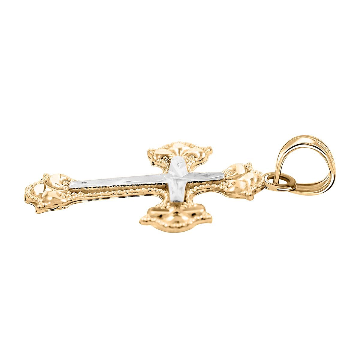 Made in America 10K Yellow Gold Cross Pendant 0.80 Grams image number 3