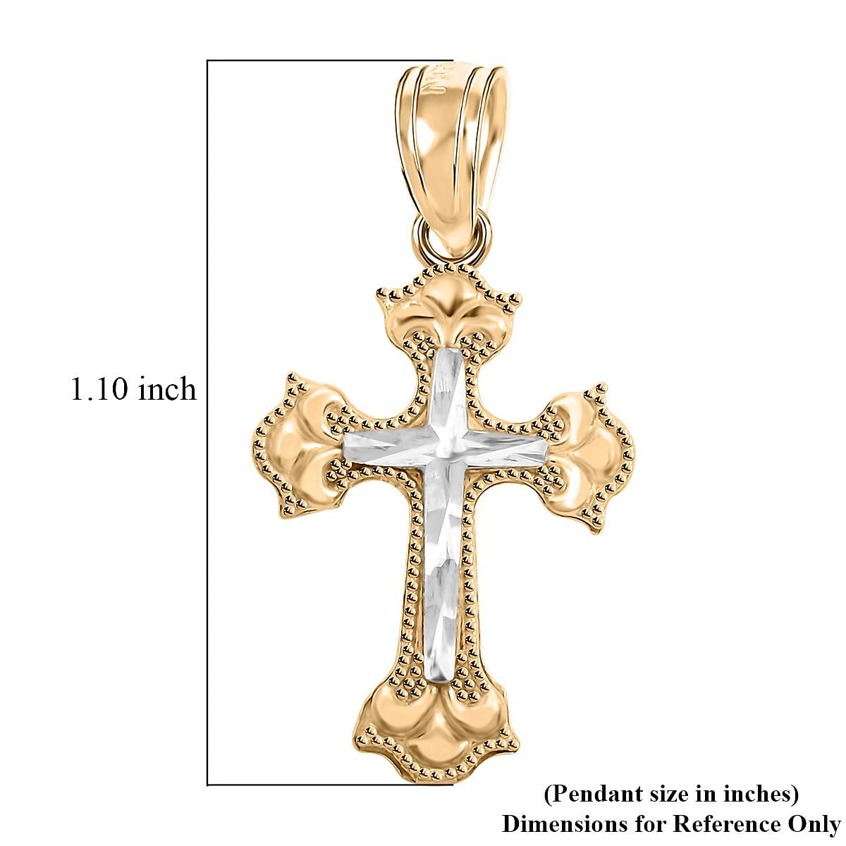 Made in America 10K Yellow Gold Cross Pendant 0.80 Grams image number 4