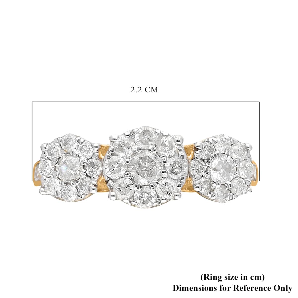 Luxoro 10K Yellow Gold Lab Grown Diamond G-H SI Trilogy Floral Ring (Size 7.0) 1.00 ctw image number 5