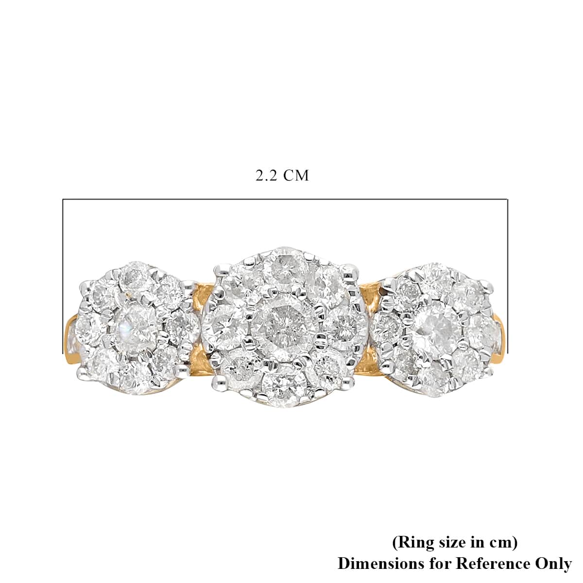 10K Yellow Gold Luxuriant Lab Grown Diamond G-H SI Trilogy Floral Ring (Size 9.0) 1.00 ctw image number 5