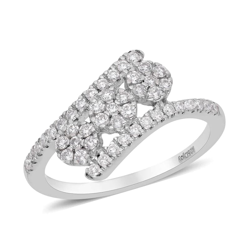 Luxuriant Lab Grown Diamond G-H SI Ring in Platinum Over Sterling Silver (Size 10.0) 0.50 ctw