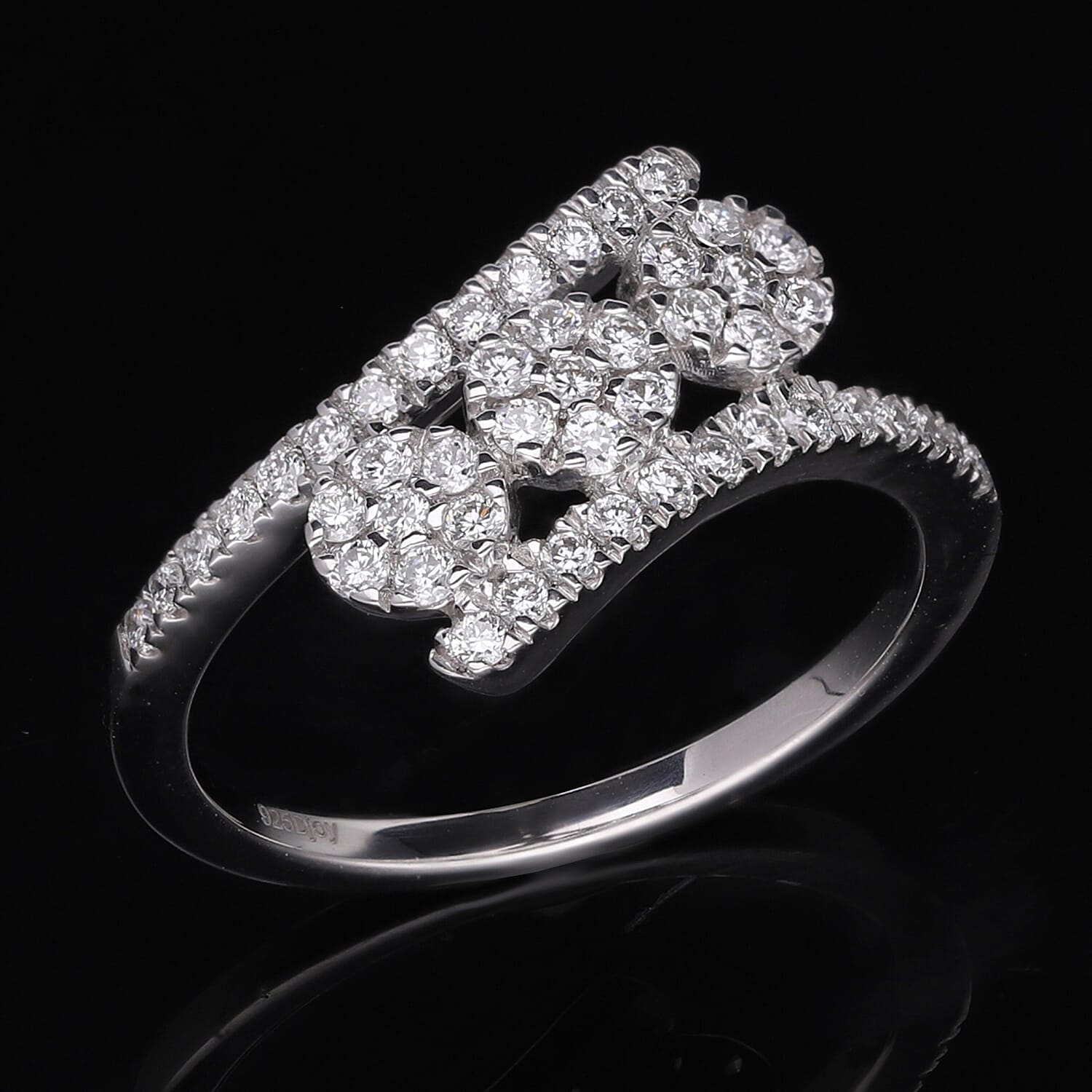 Luxuriant Lab Grown Diamond G-H SI Ring in Platinum Over Sterling Silver (Size 10.0) 0.50 ctw