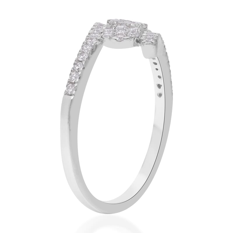 Luxuriant Lab Grown Diamond G-H SI Ring in Platinum Over Sterling Silver (Size 10.0) 0.50 ctw