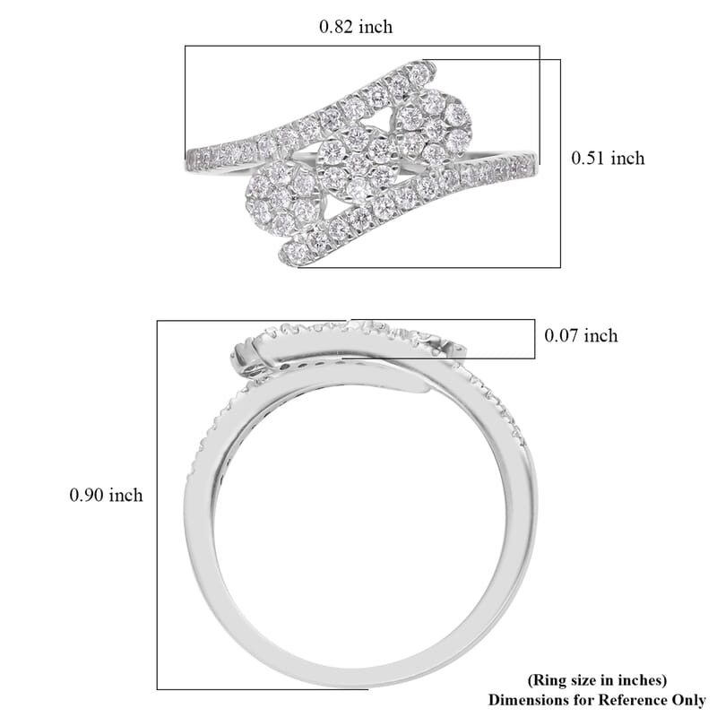 Luxuriant Lab Grown Diamond G-H SI Ring in Platinum Over Sterling Silver (Size 10.0) 0.50 ctw