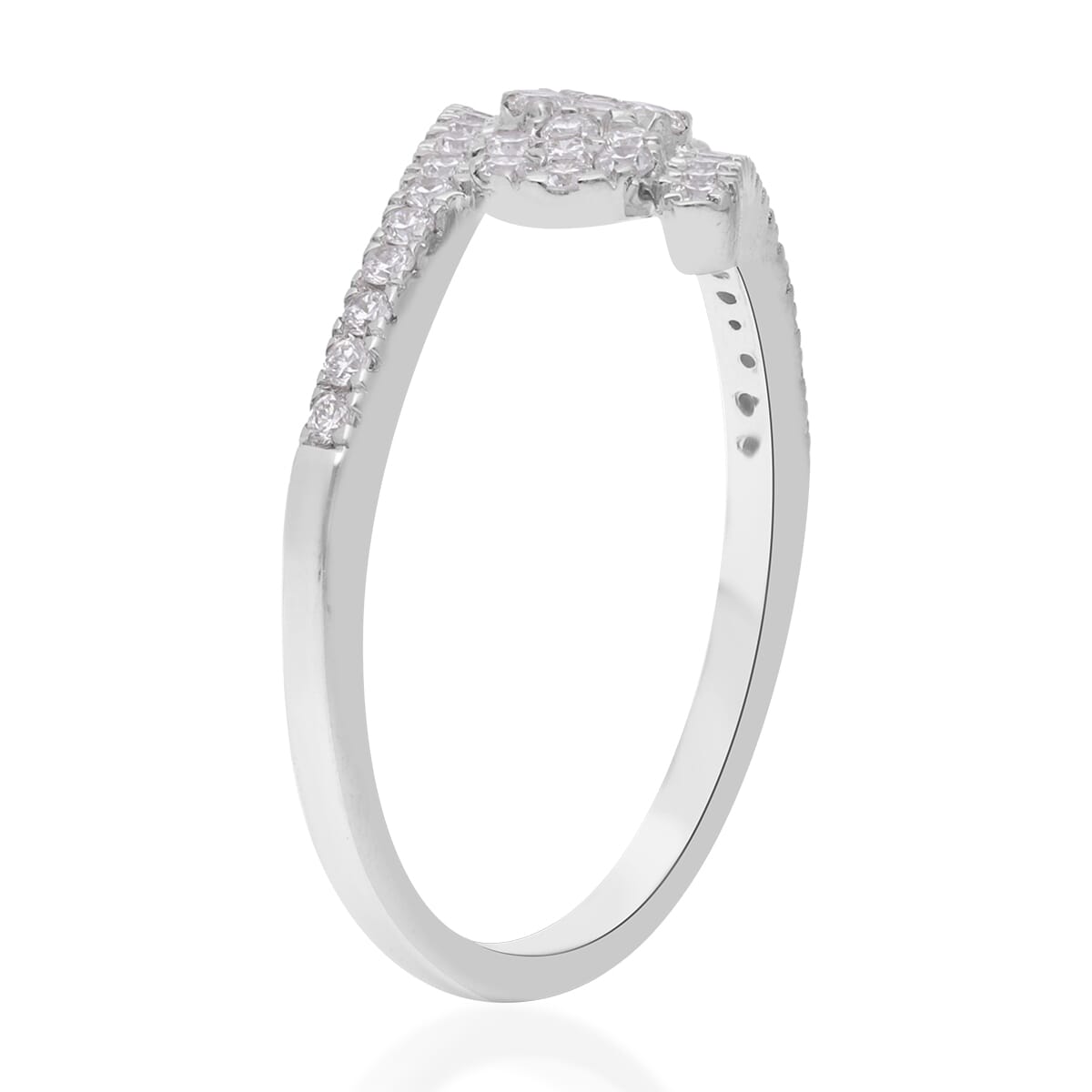 Luxuriant Lab Grown Diamond G-H SI Ring in Platinum Over Sterling Silver (Size 6.0) 0.50 ctw image number 3