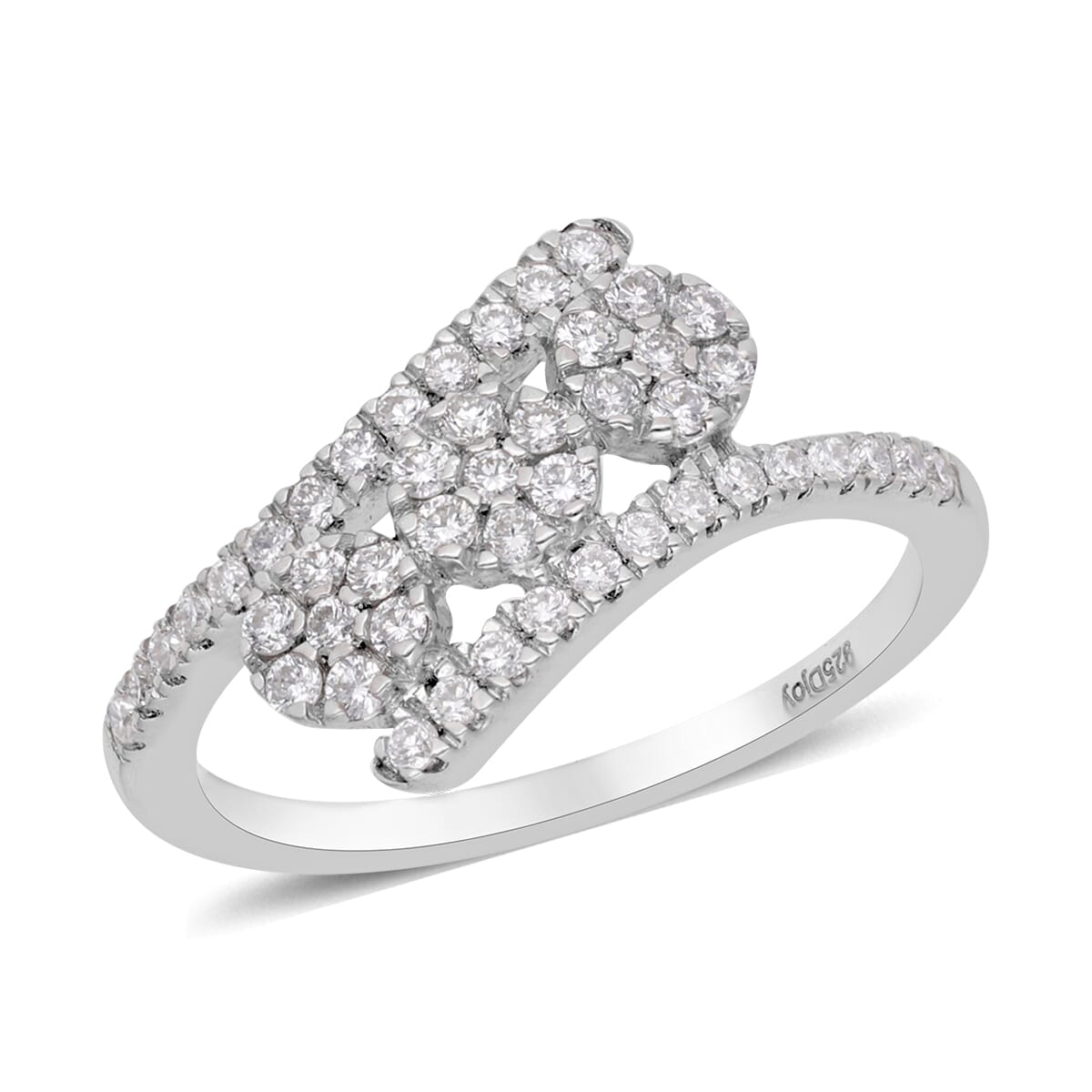 Luxuriant Lab Grown Diamond G-H SI Ring in Platinum Over Sterling Silver (Size 7.0) 0.50 ctw image number 0
