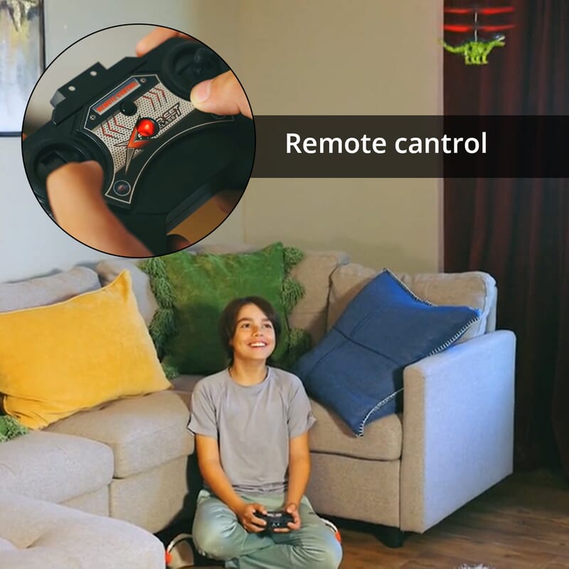 Green R/C Flying Dinosaur with Lights and Remote Control (3xAA Not Include)