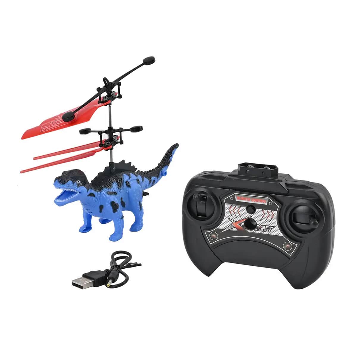 Blue R/C Flying Dinosaur with Lights and Remote Control (3xAA Not Include) image number 0