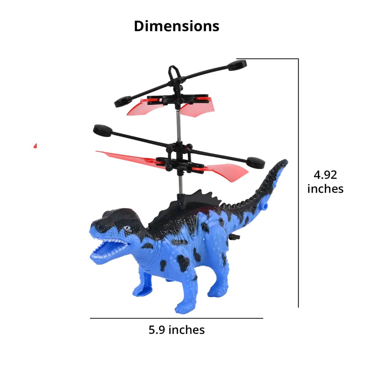 Blue R/C Flying Dinosaur with Lights and Remote Control (3xAA Not Include) image number 4