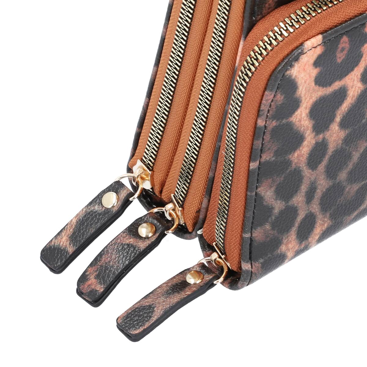 Black Leopard Print Faux Leather Shoulder Bag (4.3"x7"x2.8") with Matching Shoulder Strap image number 4