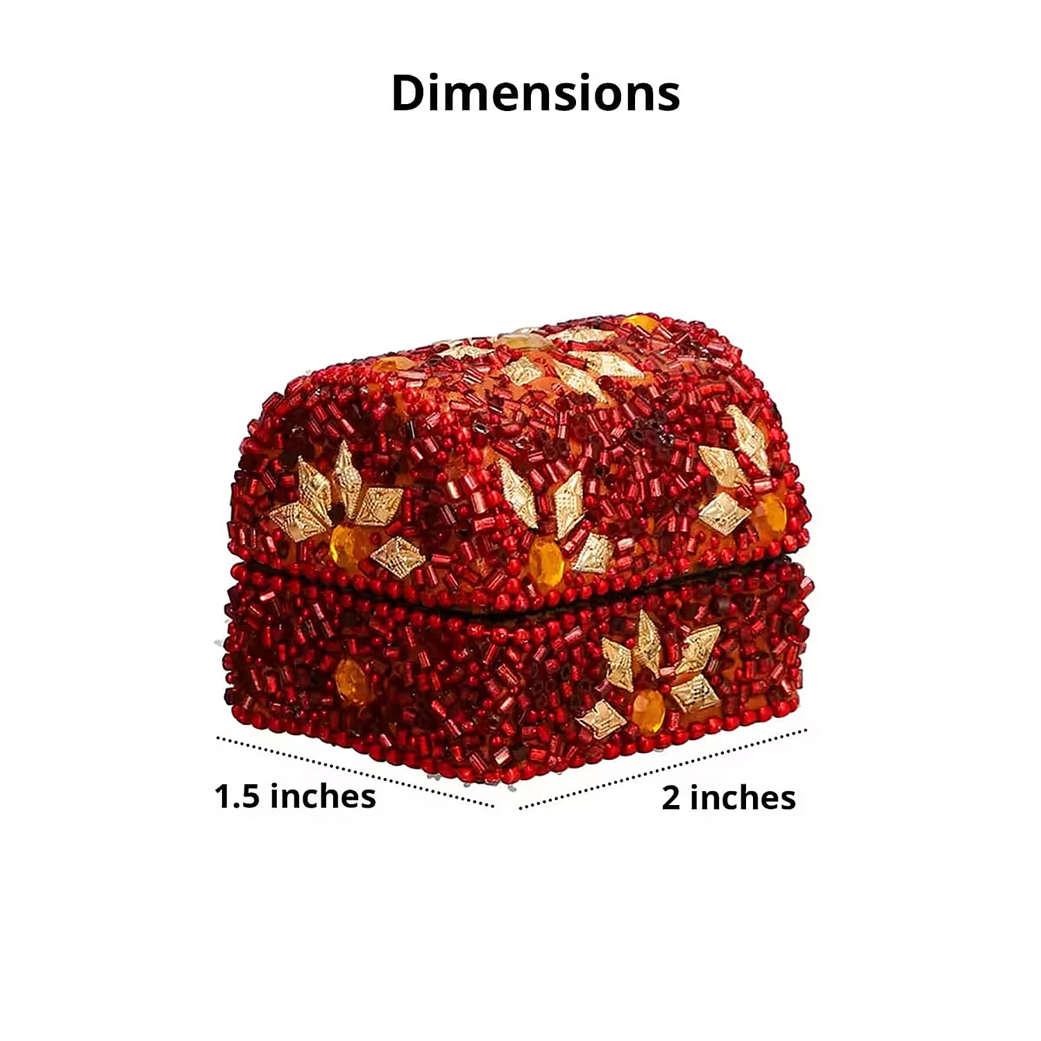 Set of 7 Handcrafted Multi Color Mini Jewelry Box Beads Gemstone Decoration Small Jewelry Keepsake Boxes Treasure Chest Wooden Box